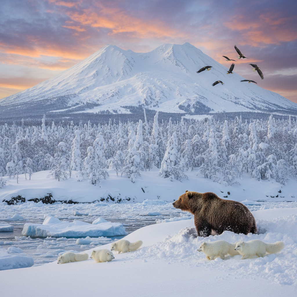 Snow Buries Kamchatka