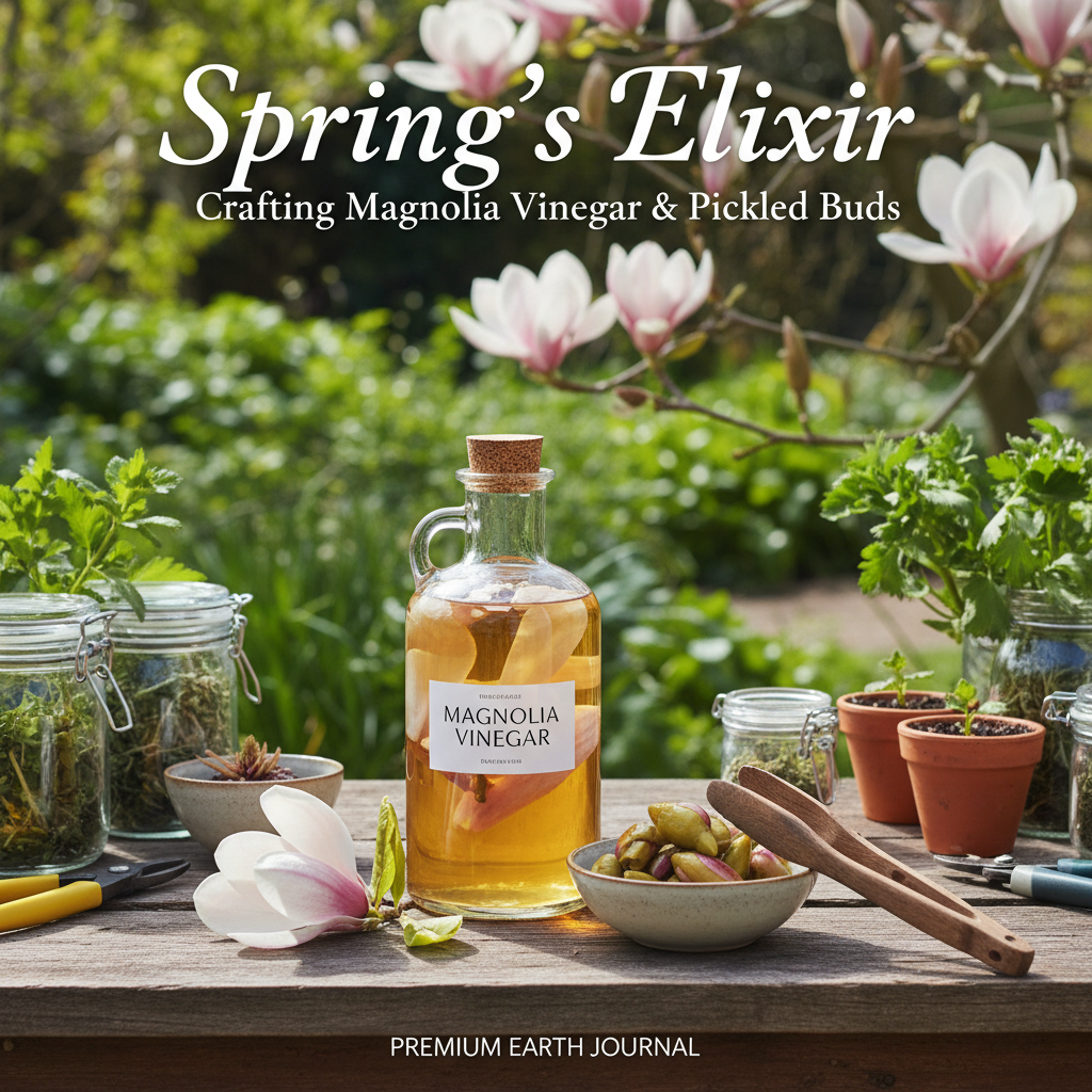 Spring's Elixir: Crafting Magnolia Vinegar & Pickled Buds