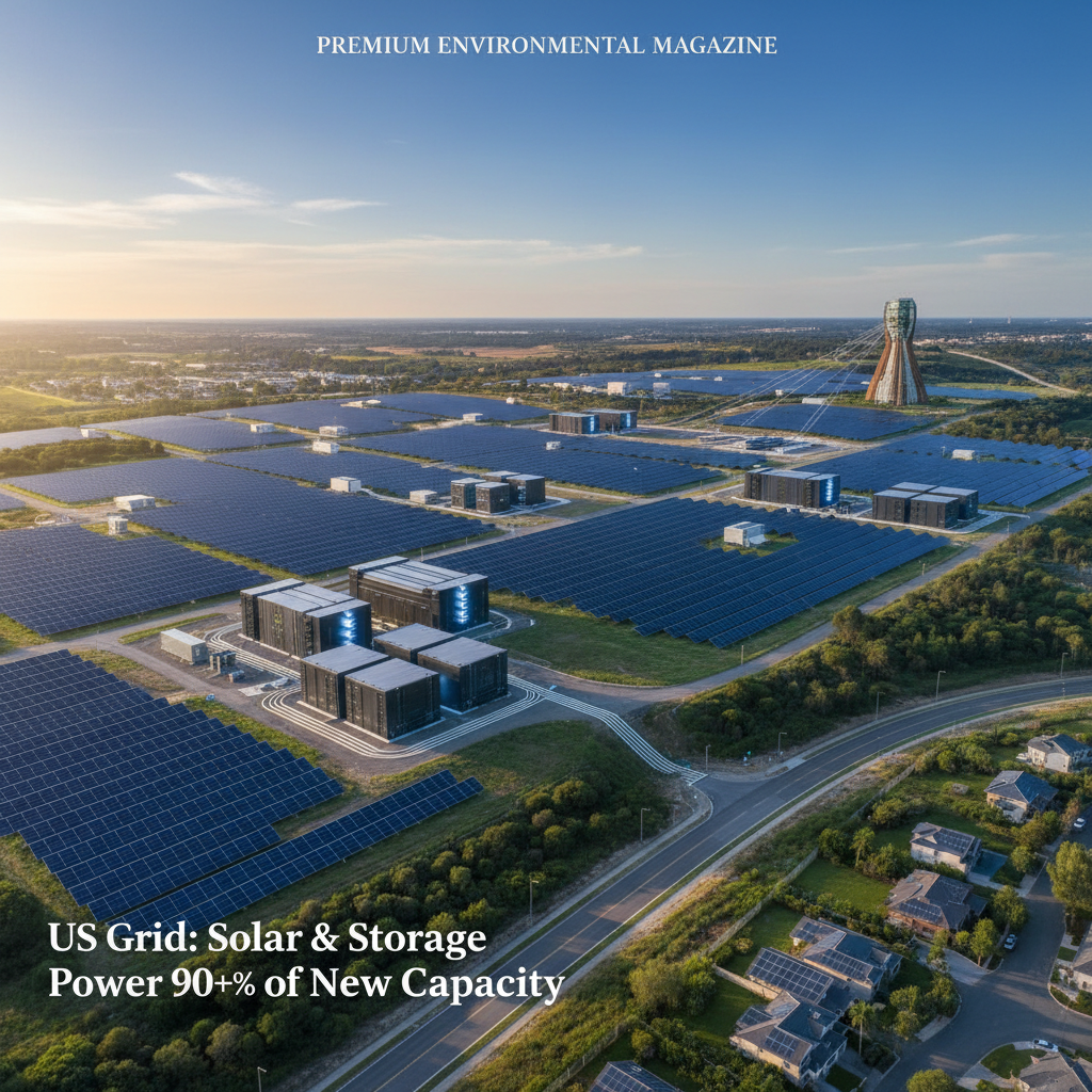 US Grid: Solar & Storage Power 90%+ of New Capacity