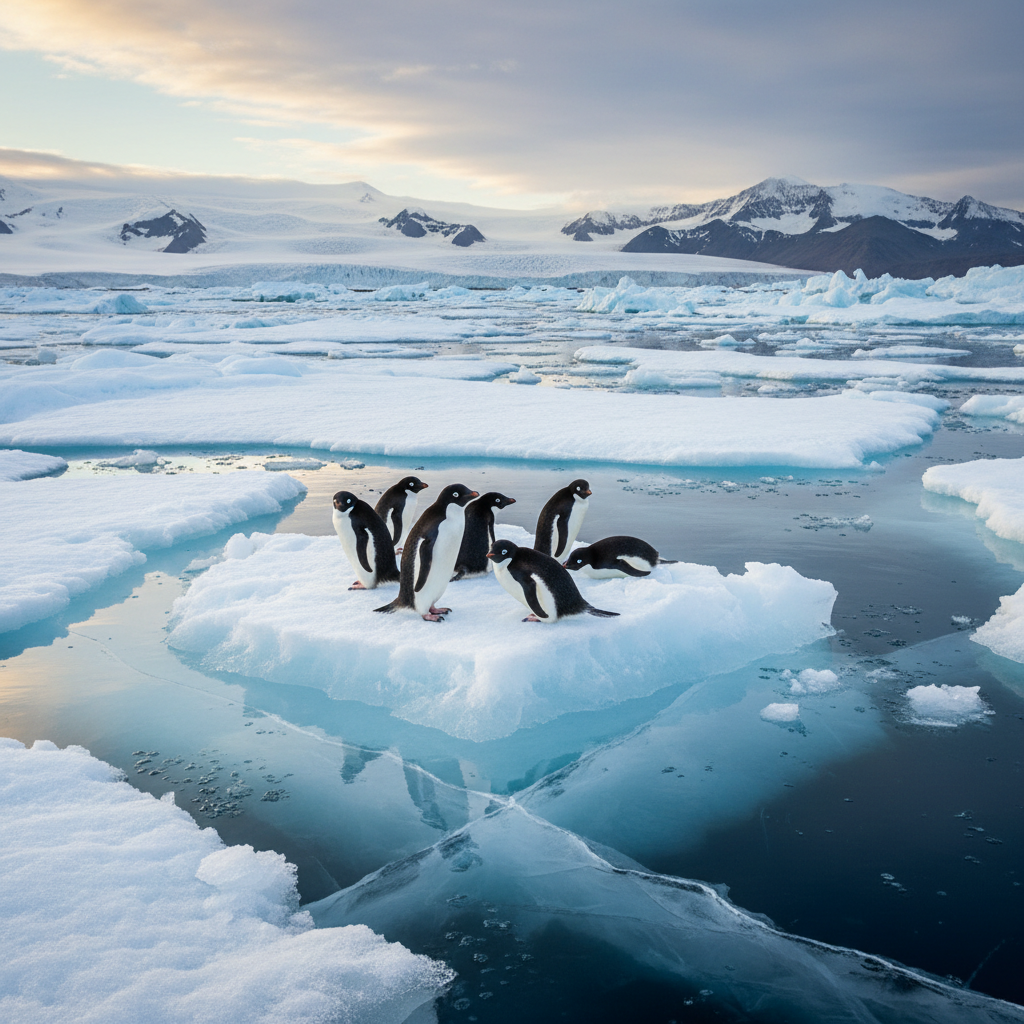 Penguins on Thin Ice: Climate Threat to Iconic Antarctic Species