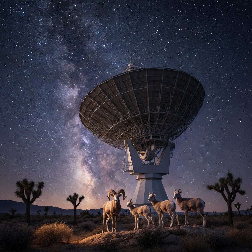 Goldstone's Gaze: Antenna, Milky Way & Dark Sky Conservation