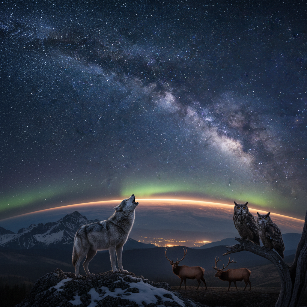 Celestial Glimpse: Earth's Glow, Our Lost Night Skies